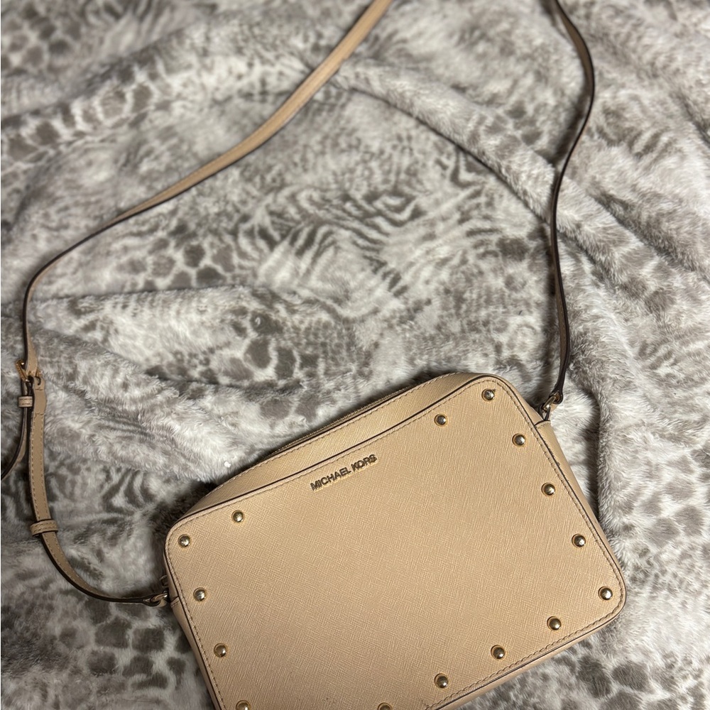 Michael Kors Studded Tan Crossbody Bag